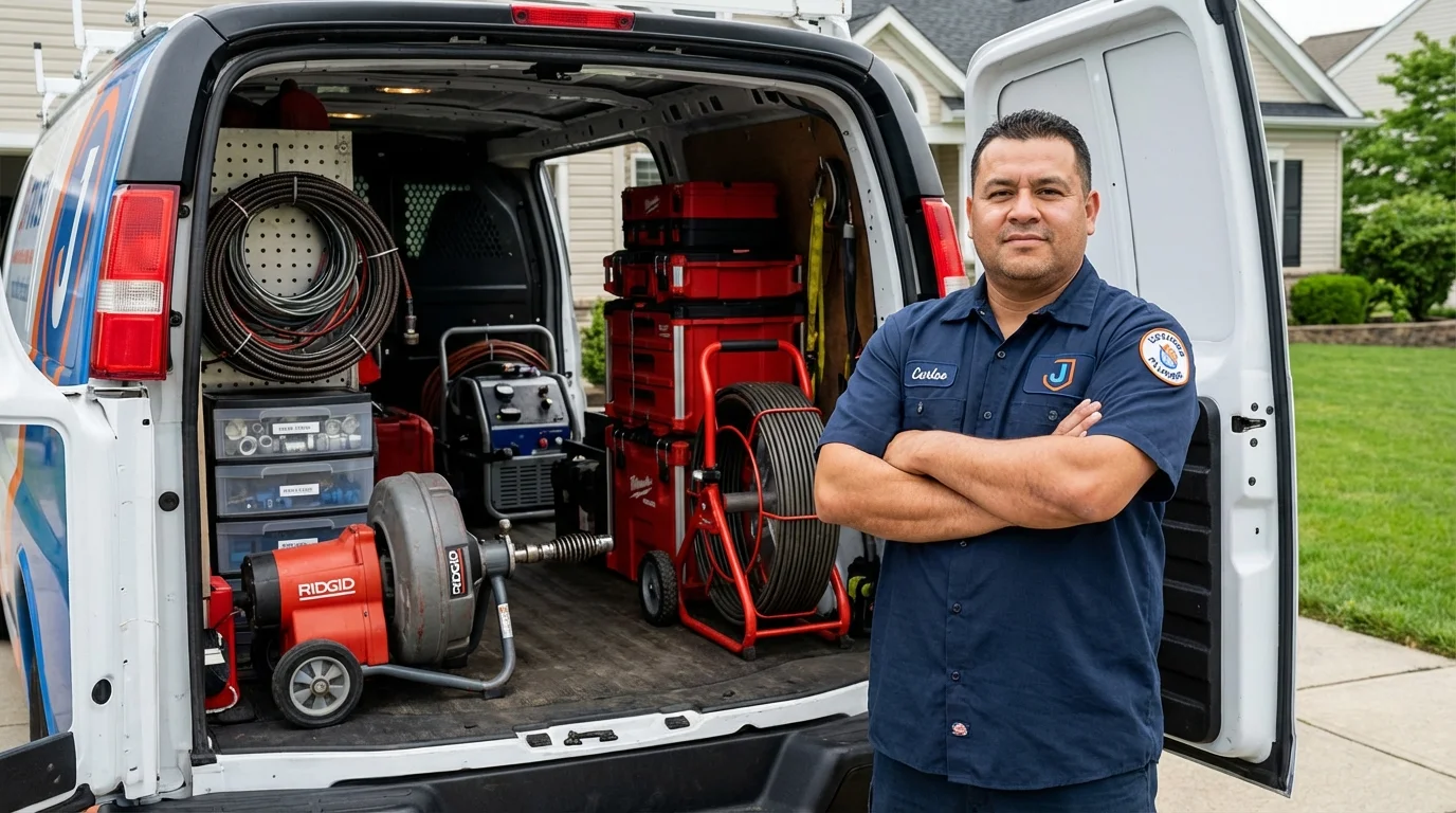 Professional drain cleaning equipment and Johns Plumbing LLC plumber in Pass Christian
