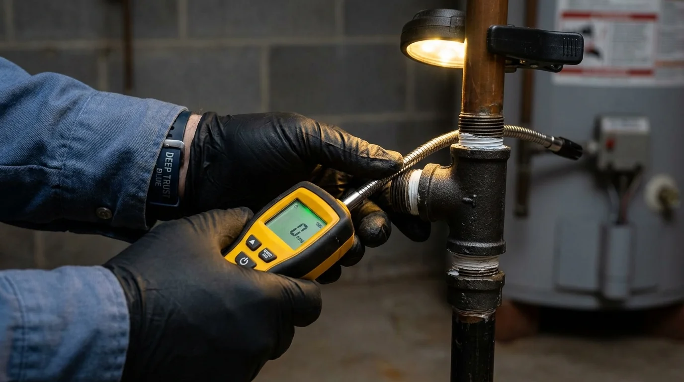 Gas leak detection with electronic sniffer by Johns Plumbing LLC in Pass Christian