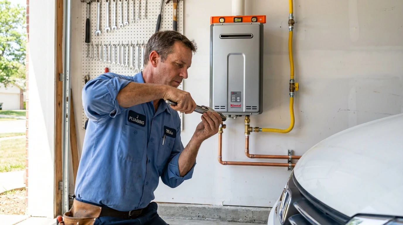Tankless water heater installation by a Johns Plumbing LLC plumber in Pass Christian